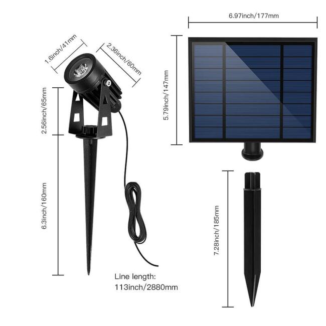 New Design 2 in 1 Solar Spotlights Outdoor Waterproof Aluminum Garden LED Solar Powered Landscape Lawn Solar Spike Lights