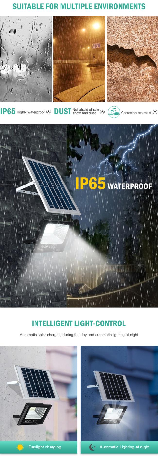 IP65 Waterproof 60W 100W Solar Powered Outdoor LED Reflector Solar Flood Garden Light