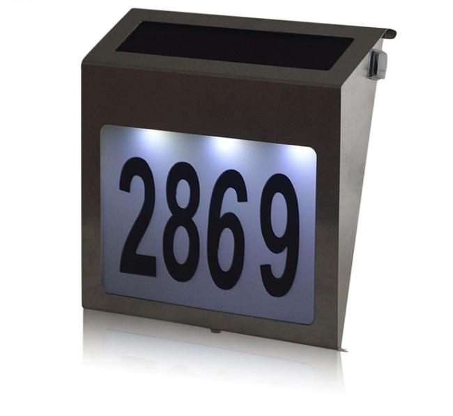 Quality Solar Number Light Address Sign Doorplate Lighting Outdoor Wall