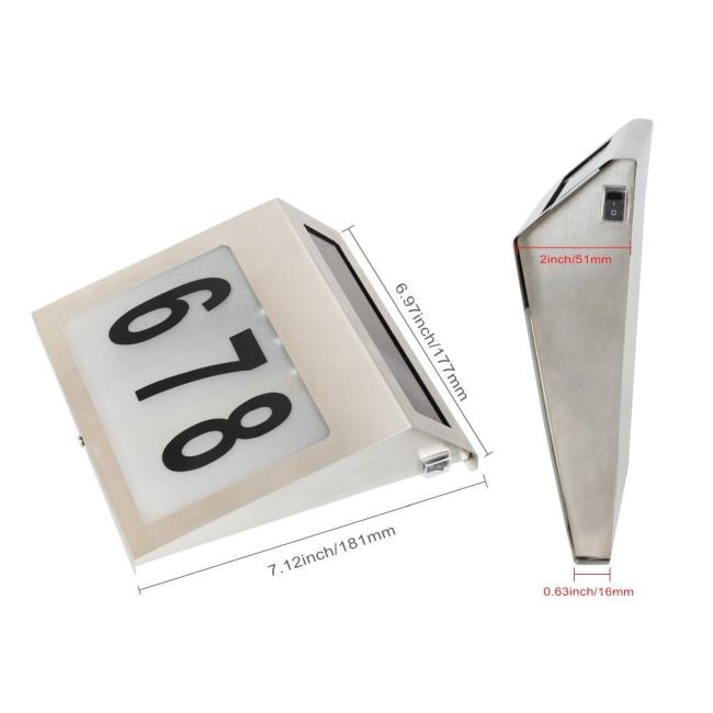 Quality Solar Number Light Address Sign Doorplate Lighting Outdoor Wall