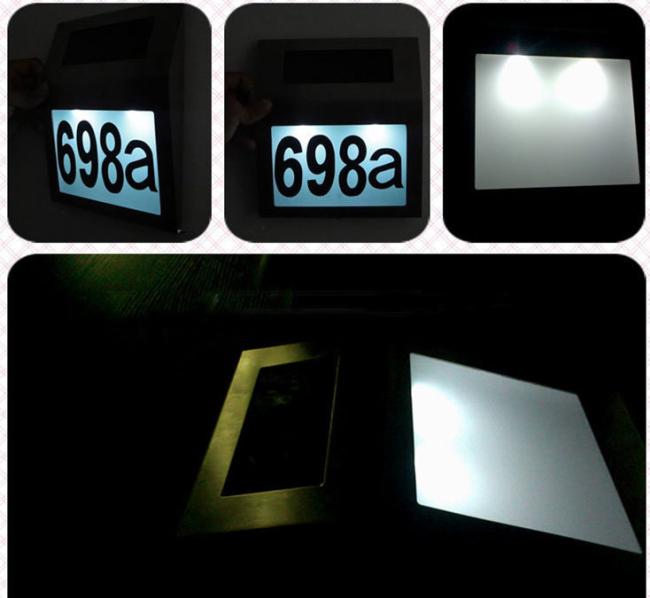 Quality Solar Number Light Address Sign Doorplate Lighting Outdoor Wall
