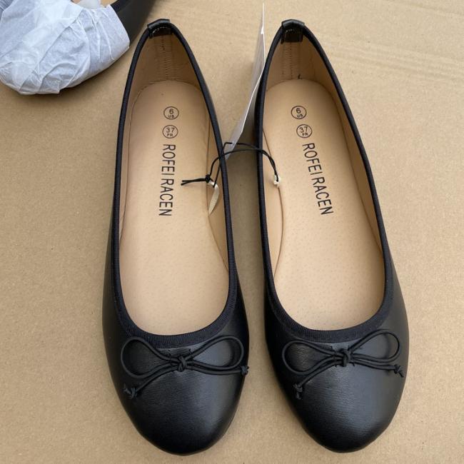 Flat Shoes Women Shoes Good Quality Casual Shoes Footwear Leather Shoes Soft Black Shoes