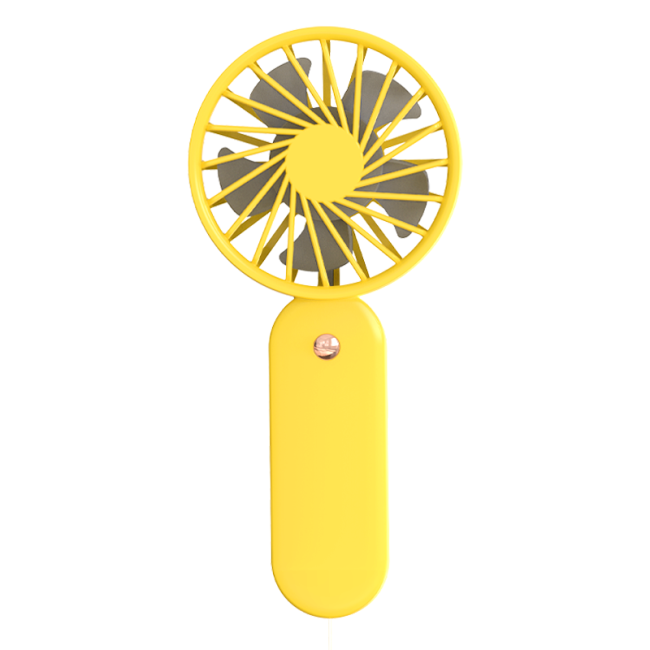 Mini air conditioner fan in use