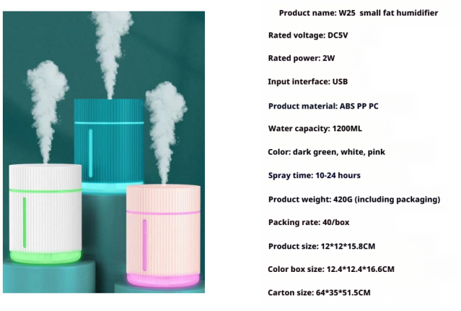 Compact humidifier dimensions