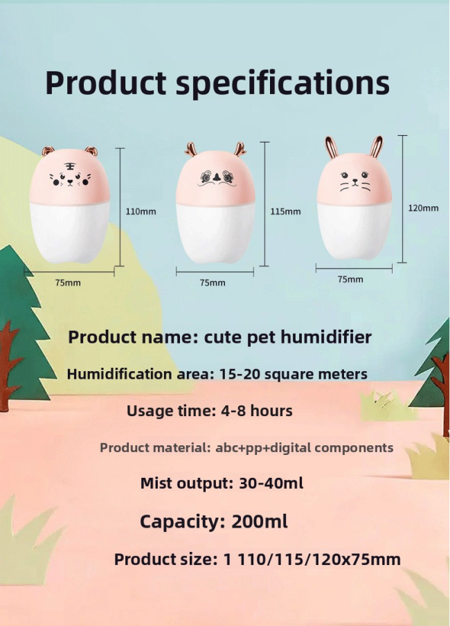Bunny humidifier technical specifications overview