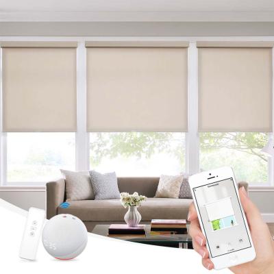 China Smart Wifi Remote Control Roller Blinds , Automatic Electric Curtain Blinds For Office for sale