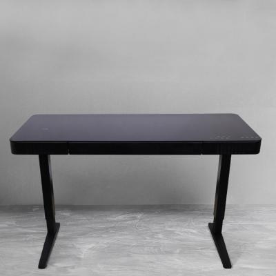 China Black Mildew Proof Electric Lifting Desk 80KG Computer Laptop Table for sale