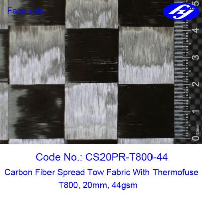 Chine Tissu ultra mince de fibre de carbone de remorquage de diffusion de Toray 12K T800 20MM avec le poids 44GSM à vendre