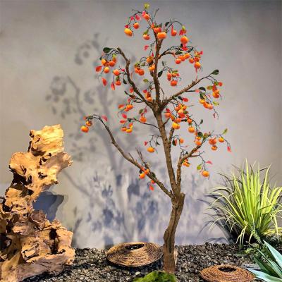China 120cm Artificial Persimmon Tree Real Look Natural Wood Trunk Plant for sale