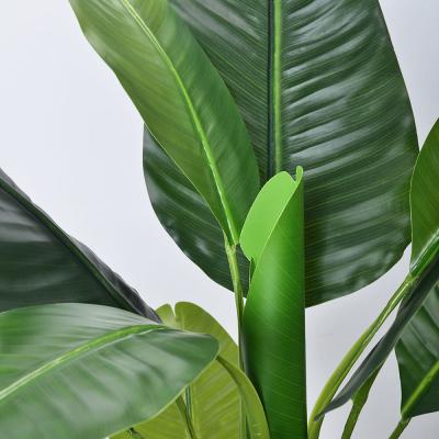 China Venta al por mayor 7 FT Plantas artificiales de banano tronco de corteza natural mantenimiento gratuito palma interior para salón y oficina en venta