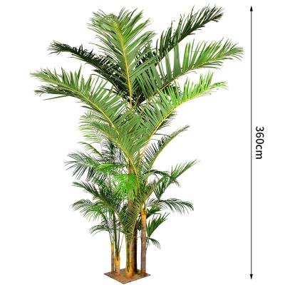 China Plantas de palma gigante artificial Kentia Palm Cluster - 11.8 pies de grado comercial W / tecnología antirrobo (multi-tronco) en venta