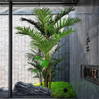 China Plantas de palma gigante artificial Kentia Palm Cluster - 11.8 pies de grado comercial W / tecnología antirrobo (multi-tronco) en venta