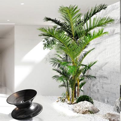 China Plantas de palma gigante artificial Kentia Palm Cluster - 11.8 pies de grado comercial W / tecnología antirrobo (multi-tronco) en venta
