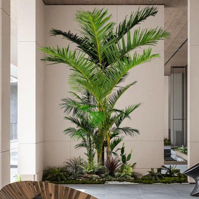 China Plantas de palma gigante artificial Kentia Palm Cluster - 11.8 pies de grado comercial W / tecnología antirrobo (multi-tronco) en venta