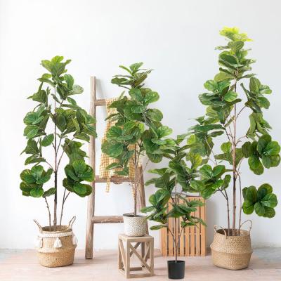 China artificial fiddle leaf fig plant , 4ft/5ft/6ft/7ft Ficus Lyrata Fake Tree Artificial Tree Indoor Decor for Home Office Living Room Decoration Modern for sale