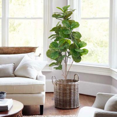 China artificial fiddle leaf fig plant , 4ft/5ft/6ft/7ft Ficus Lyrata Fake Tree Artificial Tree Indoor Decor for Home Office Living Room Decoration Modern for sale