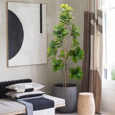 China artificial fiddle leaf fig plant , 4ft/5ft/6ft/7ft Ficus Lyrata Fake Tree Artificial Tree Indoor Decor for Home Office Living Room Decoration Modern for sale