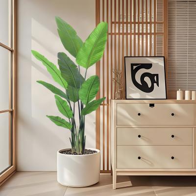 China Traveller Ravenala Pot Planted Plastic Tree Wholesale Best Artificial Bird Of Paradise Plant for sale