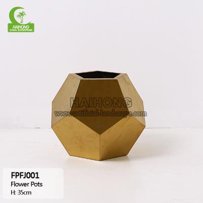 China Indoor Outdoor Mental H30cm Round Plant Pot Artificial Plant Accessories for sale
