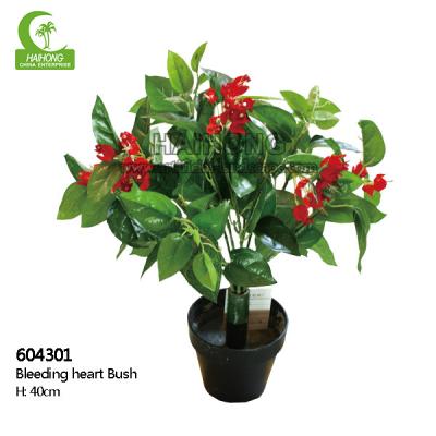 China 40cm Landing Artificial Potted Plant Garden Ornament Evergreen Bleeding Heart Bush for sale