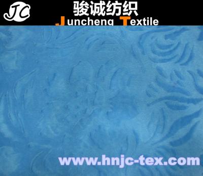 China Brushed blue flower short pile velboa fabric velour for sofa upholstery polyester for sale