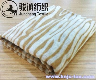 China Strip pattern/animal like printed short plush soft blanket fabric for hometextile/ bedding for sale