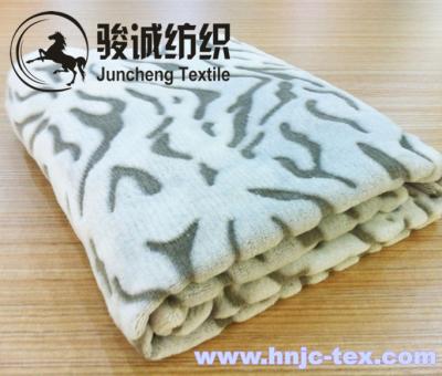 China New zebra stripe printed short plush warm blanket fabric for hometextile/ bedding for sale