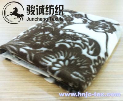 China Flower pattern printed short plush warm blanket fabric and hometextile fabric to Europe for sale
