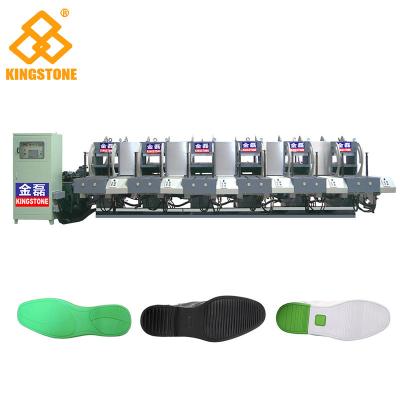 China Automatic 1-2 Color Rubber Sole Making Machine With Auto Inter - Lock Protection System for sale
