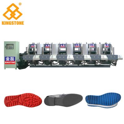 China Leather Shoe Sole Making Machine , Rubber Shoe Insoles Vertical Injection Machine  for sale