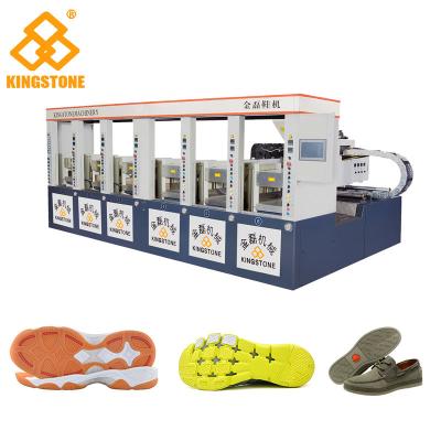 China CE SGS 6 Stations Rubber Shoe Sole Making Machine 1-2 Color 2 Years Gurantee for sale