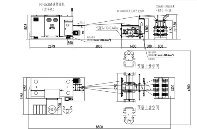 High Speed 500mm Buncher Bunching Pair Twisting Machine Auto Coiling Twisting Machine From Fuchuan Machinery