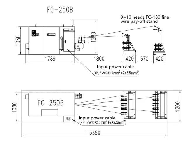 Fuchuan 0.03-0.18mm High Quality Automatic Double Twist Bunching Machine for Copper Wire Cable Manufacturing Equipment