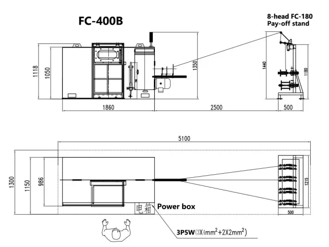 Fuchuan 400b High Speed Bunching Machine for Fine Copper Wire Stepless Twisting Pitch Adjusting Cable Machines