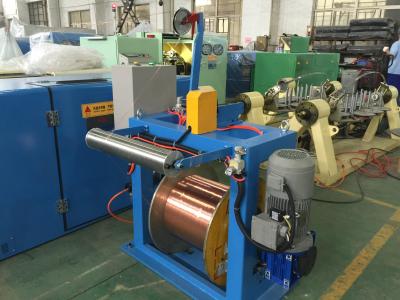 China Sky Blue Copper Wire Twisting Machine , Shaftless Activewire Take Up Machine for sale