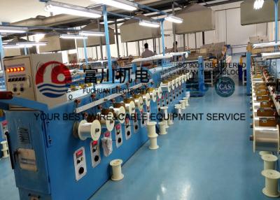China 16 Pcs Round Copper Wire Annealing Machine 100m/Min Sky Blue With Brush Pay Off for sale