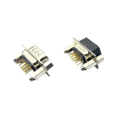 China 1.0AMP Male Female Right Angle D-SUB Connectors DB9 9pin PCB Mount for sale