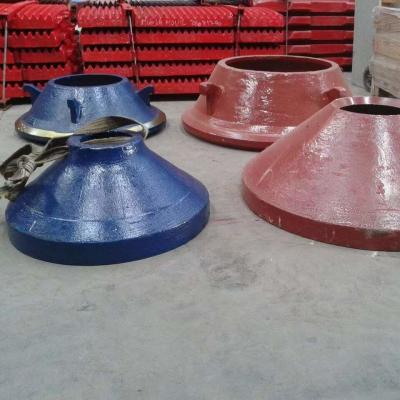 China Cone Crusher Bowl Liner And Mantler Blue Red High Manganese Casting for sale