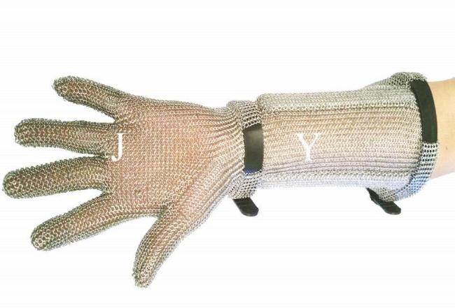 22cm Long Sleeve Chain Mail Glove Stainless Steel Mesh Glove/Long Chain Mail Gloves/ Stainless Steel Ring Gloves/Metal Mesh Glove