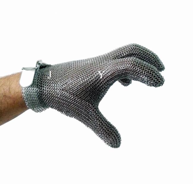 Textile Strap Safety Stainless Steel Metal Mesh Gloves/ Chain Mesh Gloves