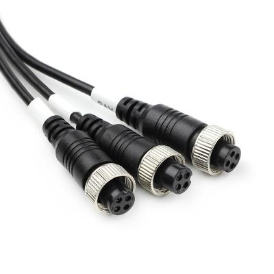 China 8m 4 Pin Rear View Camera Cable Extension Video Cable Flameproof PU Waterproof for sale