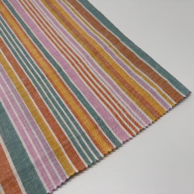Chine Tissu teinté en fil visqueux multicolore haute résistance à la lumière 132cm 170gm 55% lin 45% rayon à vendre