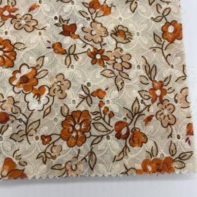 China Cotton Printed Embroidery Fabric  For Garment M04-LK017 for sale