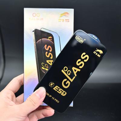 China Tempered Glass Full Glue Glass Screen Protector Large Curve OEM For Iphone 15 for sale