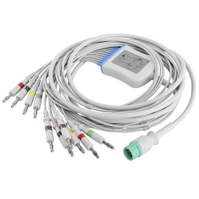 China Fukuda EKG Cable and Leadwires IEC 4.0Banana Connector Direct-Connect EKG Cable for sale