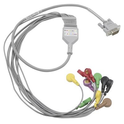 China MEIGAOYI ECG Holter Cable 15pin Ecg Lead Wire 10 Lead Snap for sale