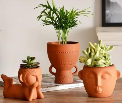 China Indoor Small Terracotta Plant Pots Stain Resistance for sale