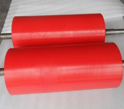 China Revestimento vermelho industrial do rolo do poliuretano da anti abrasão alta, rolos do poliuretano à venda