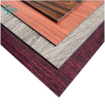 China 2440mm ACP Sheet Wooden Exterior Cladding Panels Wooden Grain PVDF Coating for sale
