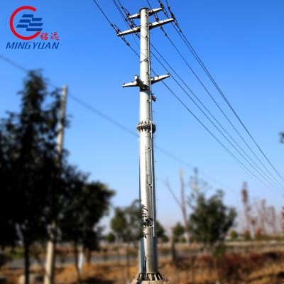 China 15m Electric Steel Utility Pole Galvanized Steel Tubular Pole For Electrical Transmission for sale